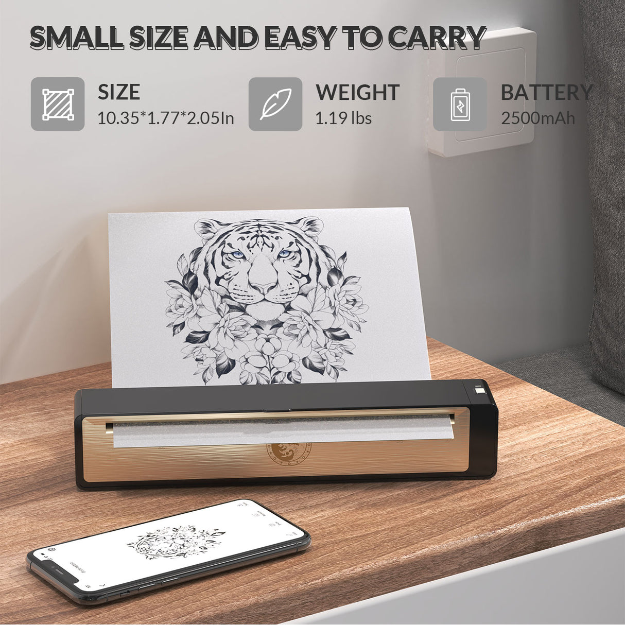 Wormhole Tattoo Stencil Printer with 25pcs thermal transfer paper