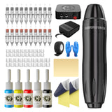 Tattoo Practice Kit Rotary Machine 20 Cartridges 5 Inks Power Supply