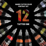 Marko Tattoo Ink Color Portrait Set – 12 Color