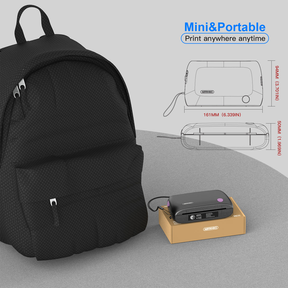 Wormhole Mini Tattoo Stencil Printer with Bluetooth
