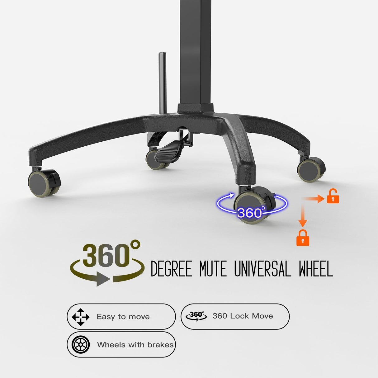 Wormhole Tattoo Tray Table with Wheels – Adjustable Height Trolley
