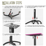 Wormhole Tattoo Tray Table with Wheels – Adjustable Height Trolley