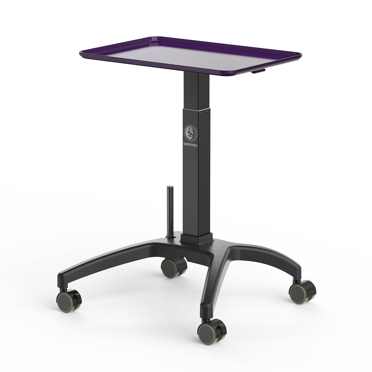 Wormhole Tattoo Tray Table with Wheels – Manual Adjustable Height (Purple)
