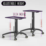Wormhole Tattoo Tray Table with Wheels – Manual Adjustable Height (Purple)