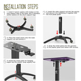Wormhole Tattoo Tray Table with Wheels – Manual Adjustable Height (Purple)