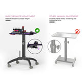 Wormhole Tattoo Tray Table with Wheels – Manual Adjustable Height (Purple)