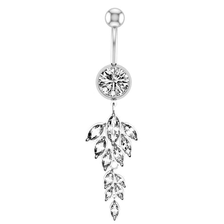 Belly Button Ring with CZ Stone 4pcs