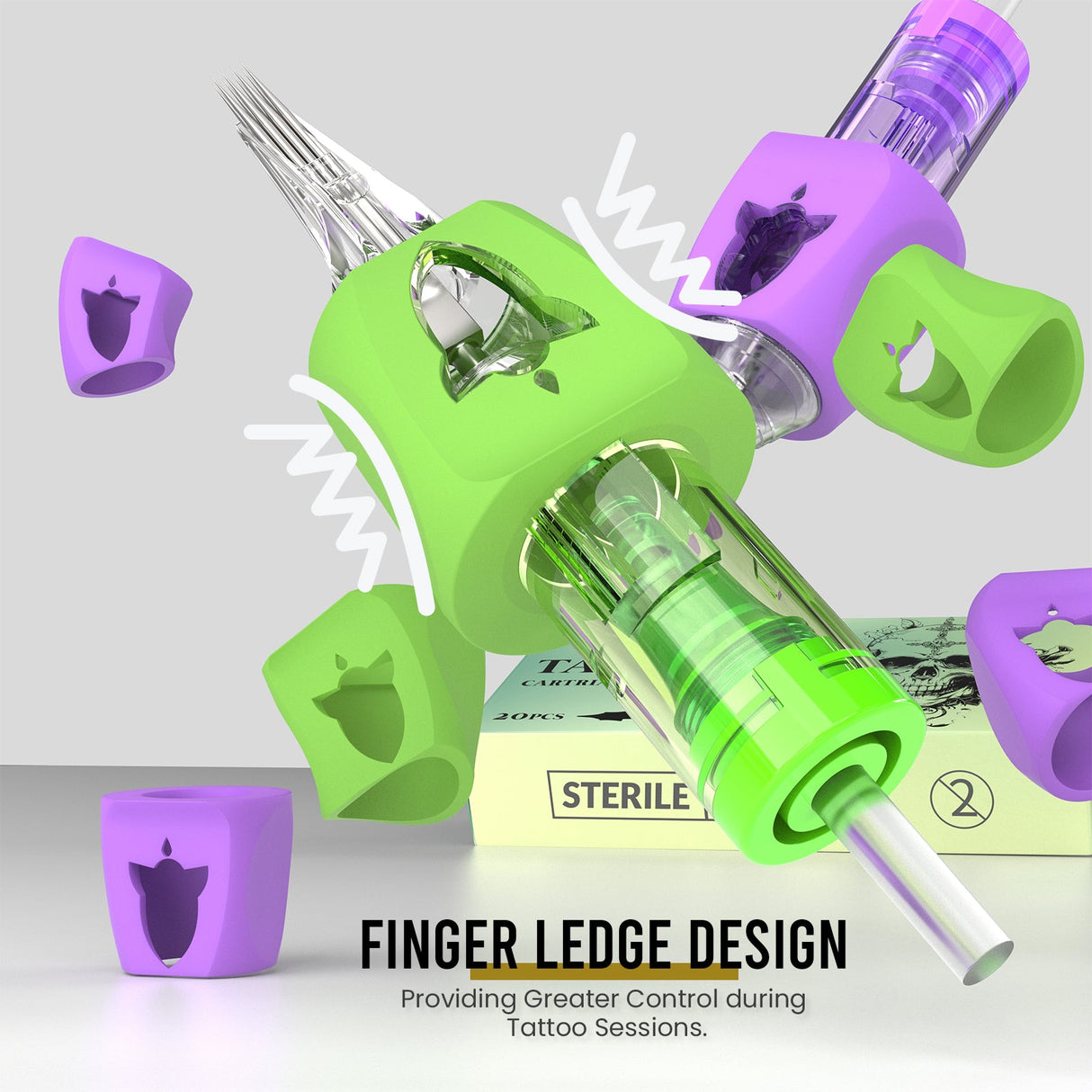 Wormhole Tattoo 20pcs Finger Ledge Mixed Sizes RL/RM Cartridge Needles