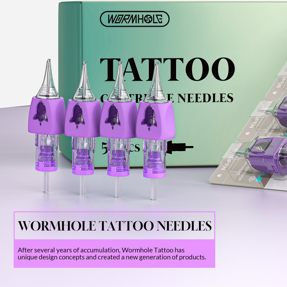 Wormhole Tattoo 50pcs Finger Ledge Mixed RL Sizes Cartridge Needles