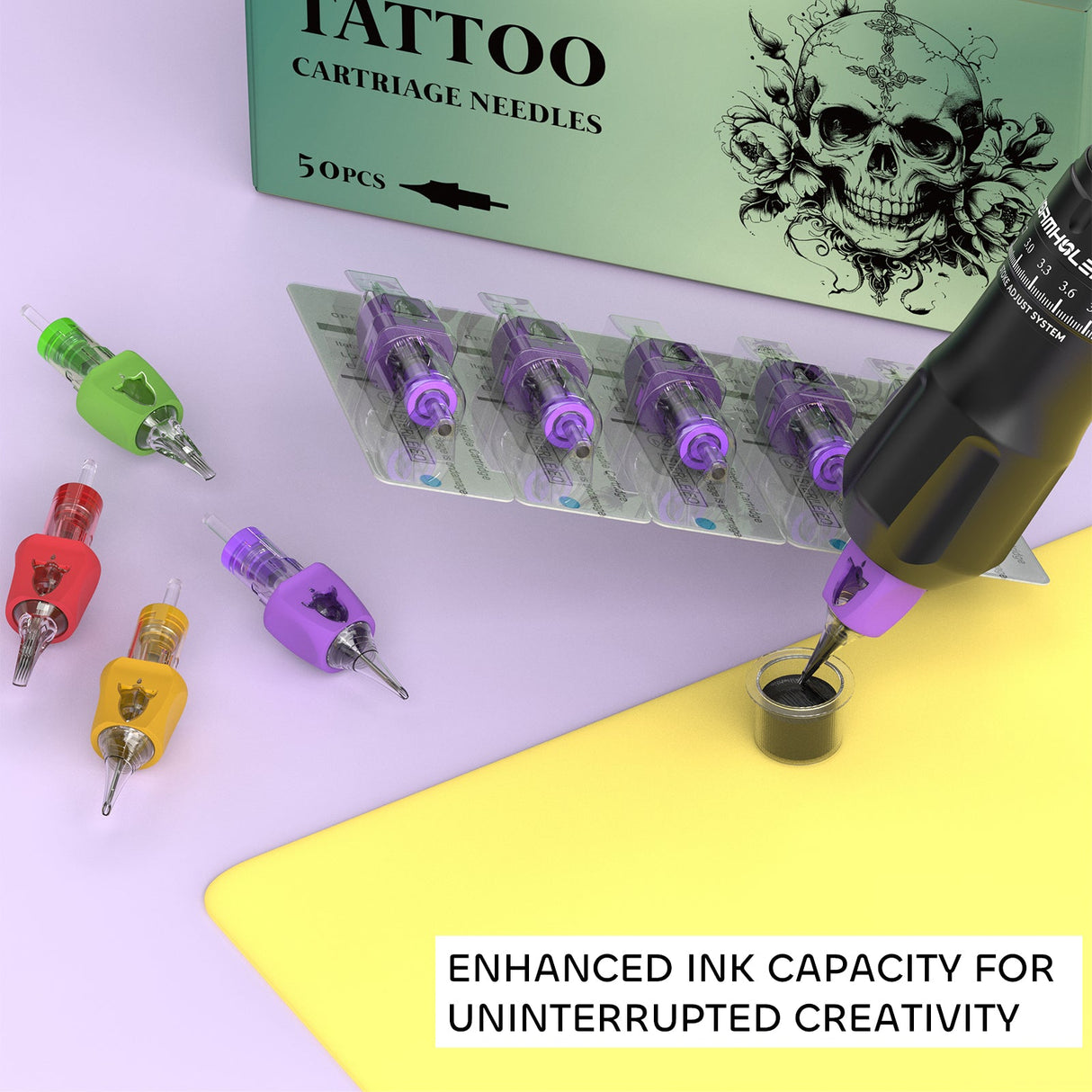 Wormhole Rocket Mixed 50Pcs Disposable Finger Ledge Tattoo Cartridge Needles