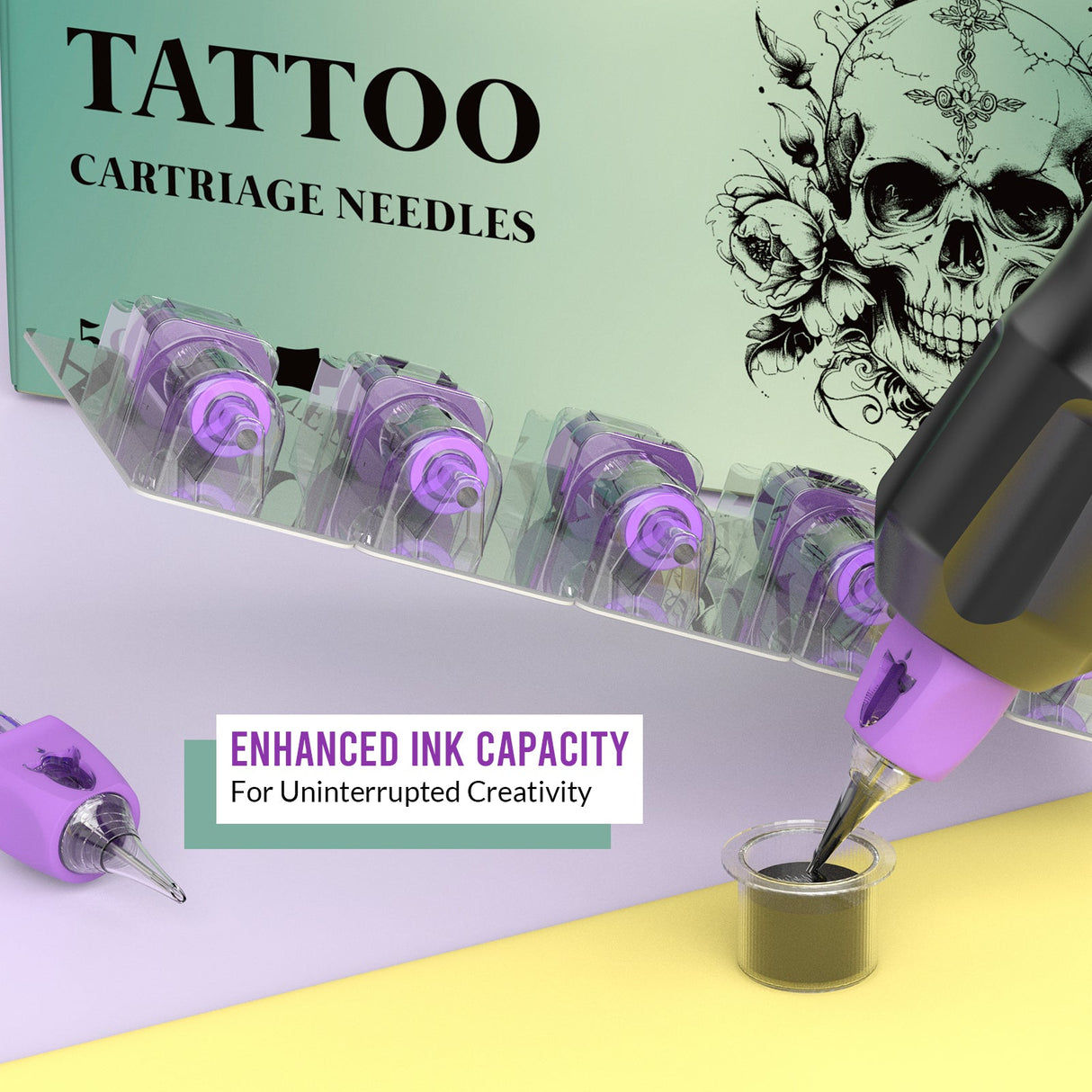 Wormhole Tattoo 50pcs Finger Ledge Mixed RL Sizes Cartridge Needles