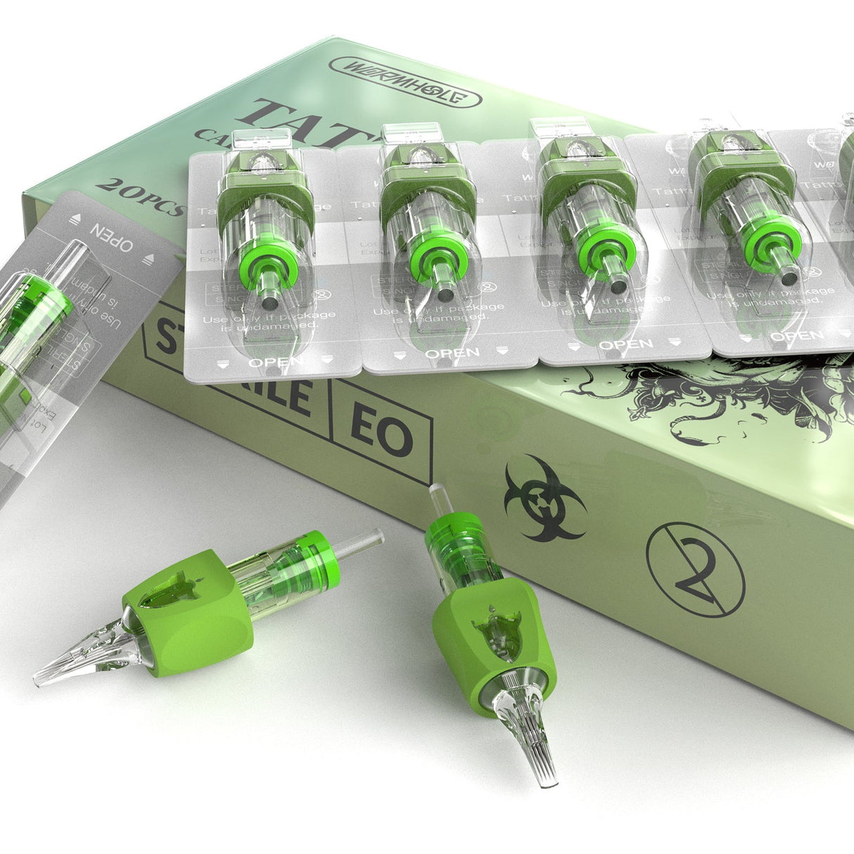 20Pcs #12 Round Magnum Disposable Finger Ledge Cartridges Rocket