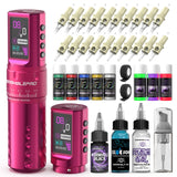 Wormhole Pro Virgo Wireless Tattoo Kit with UV Ink Colors