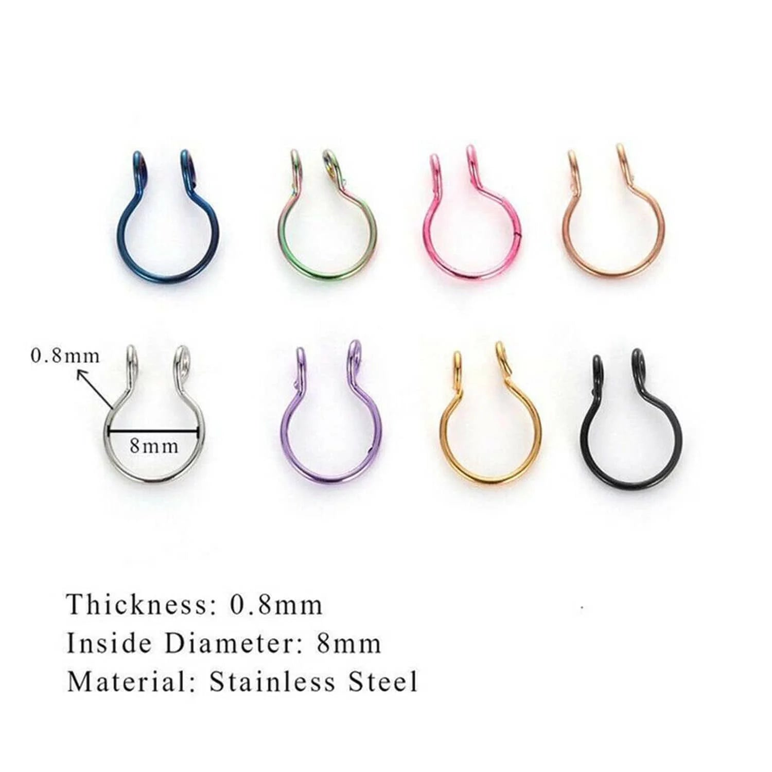 Fake Septum Rings with Crystal Stone 3pcs – wormholesupply