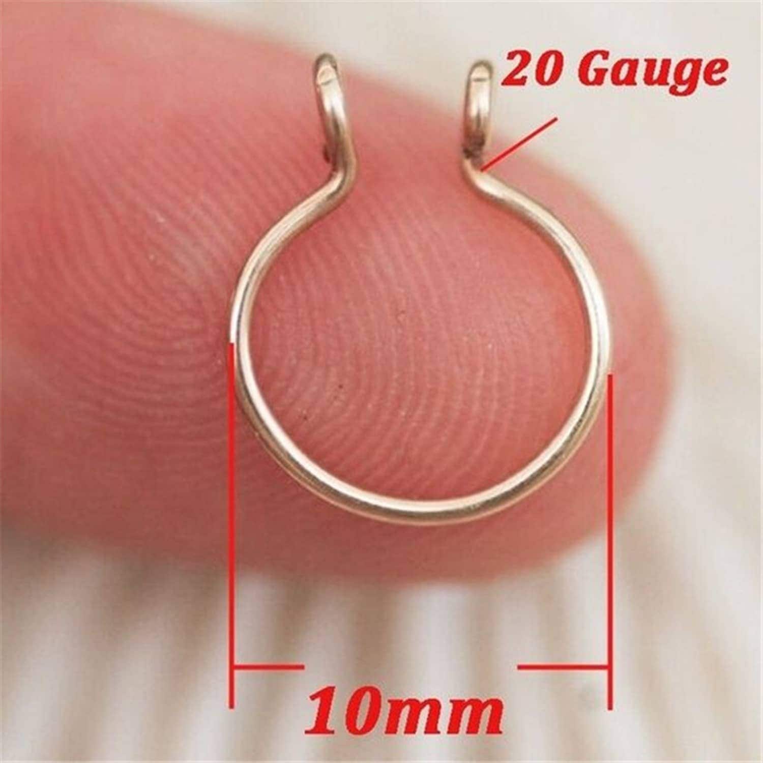 Fake Nose Hoop Rings Stainless Steel Faux Clip On Lip Tragus Septum Nose  Ring Body Piercing Jewelry 8mm - Walmart.com