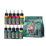 Xtreme Tattoo Ink Kit - New School Style Tattoo Ink Set (10 Colors, 1 OZ)