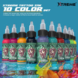 Xtreme Tattoo Ink Kit - New School Style Tattoo Ink Set (10 Colors, 1 OZ)