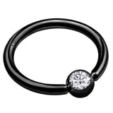 Nose Hoop Ring with CZ Stone 3pcs