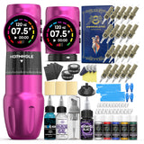 Wormhole Wireless Tattoo Pen Kit – Adjustable Stroke Rotary Tattoo Machine Dual Batteries