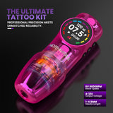 Rotary Tattoo Pen Machine Kit with Smart Display & 1600mAh Battery
