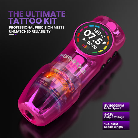 Rotary Tattoo Pen Machine Kit with Smart Display & 1600mAh Battery