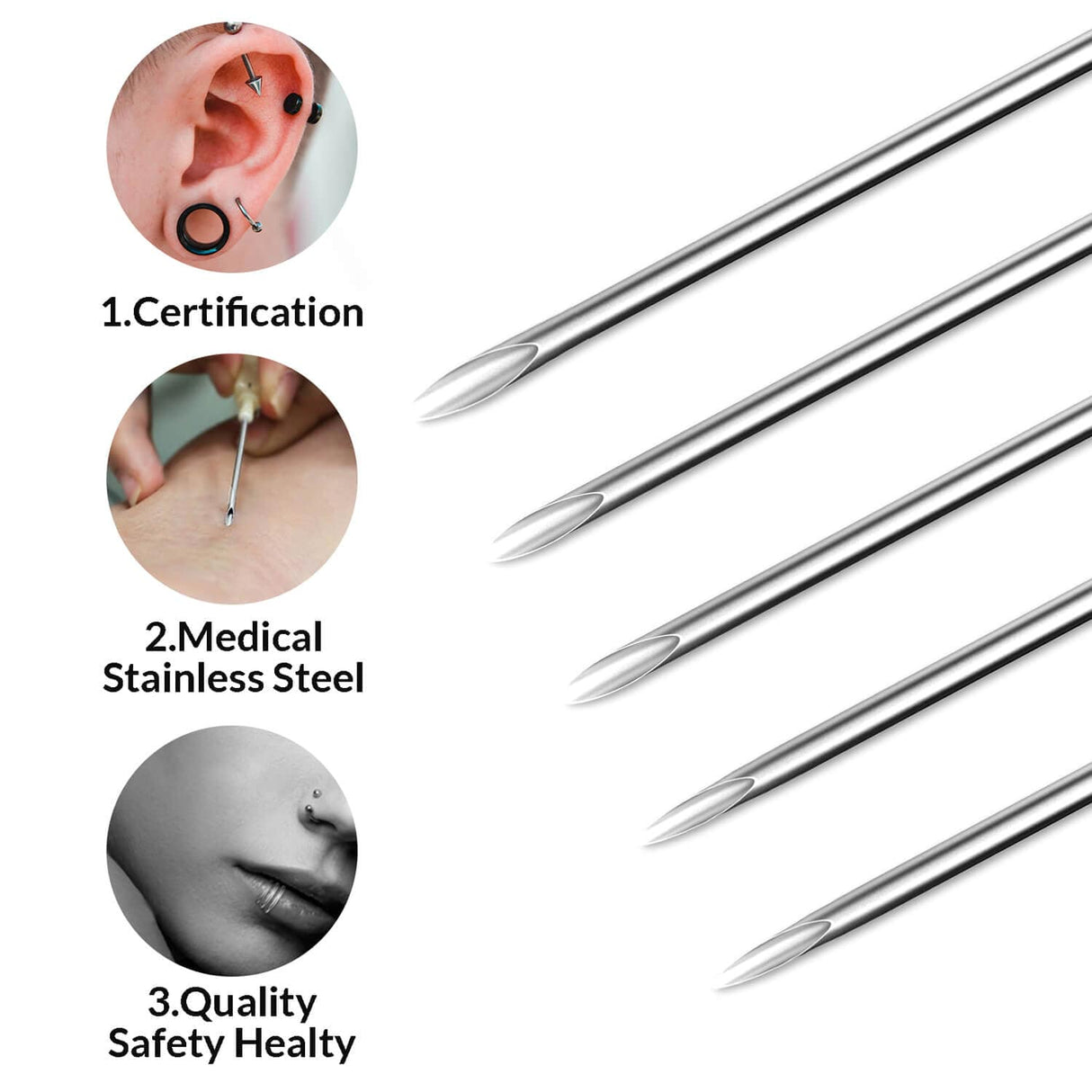 100pcs Mixed Tattoo Body Piercing Needles – wormholesupply