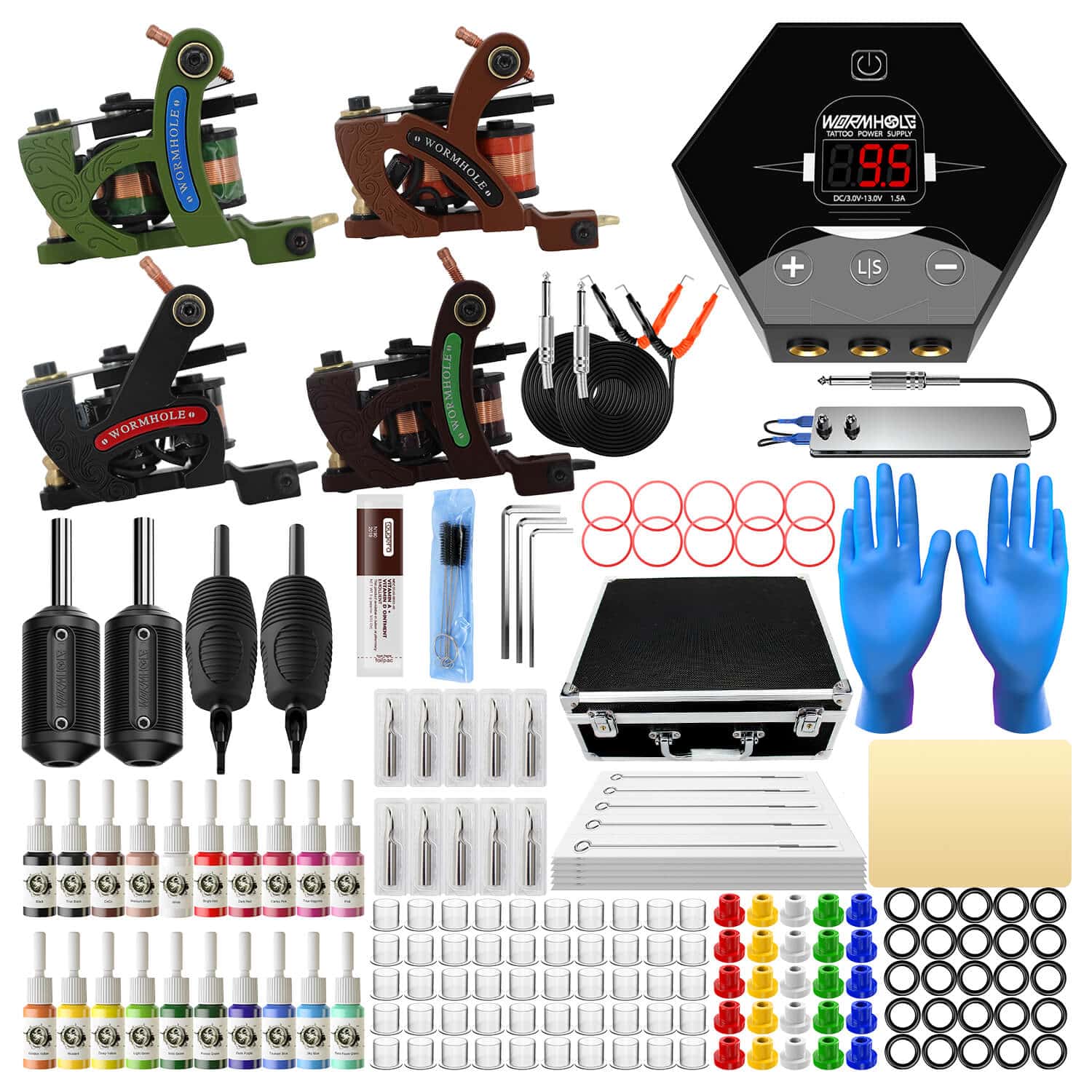 Amazon.com: Solong Tattoo Kit Complete Starter Tattoo Kit 1 Pro Machine  Guns 1 Ink Power Supply Foot Pedal Needles Grips Tips TK129 : Beauty &  Personal Care