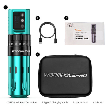 Wireless Precision Tattoo Pen Machine With 7 Stroke Length | Wormhole Pro Orion